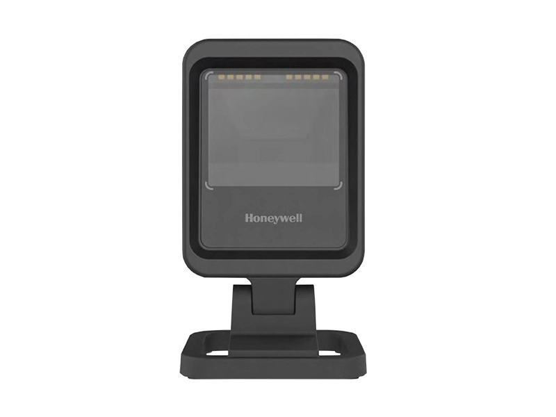 Honeywell Genesis XP 7680g 1D/2D presentation scanner on stand for fast, reliable POS barcode scanning in retail workflows