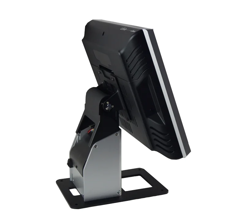 Seitliche Ansicht eines POS Touchscreen Kassensystems