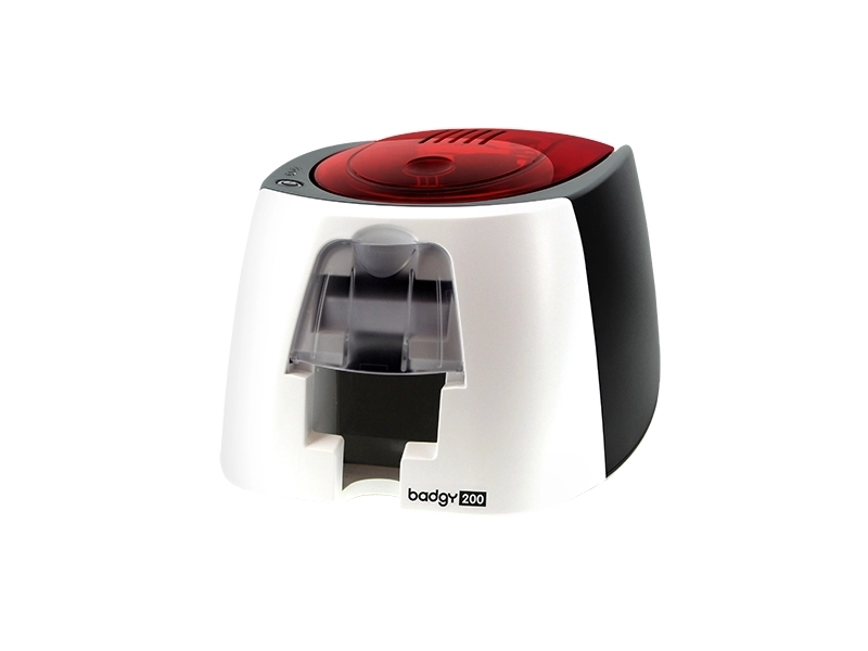 Evolis Badgy 200 Kartendrucker Kit für einseitigen Druck mit Karten, Farbband und Software