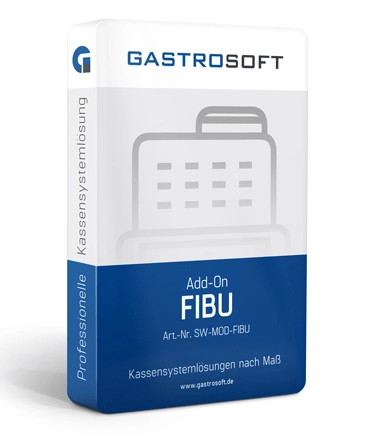 Produktbox GastroSoft FIBU Add-On für GastroSoft Professional Kassensoftware mit DATEV-kompatiblem Export für Gastronomie-Buchhaltung