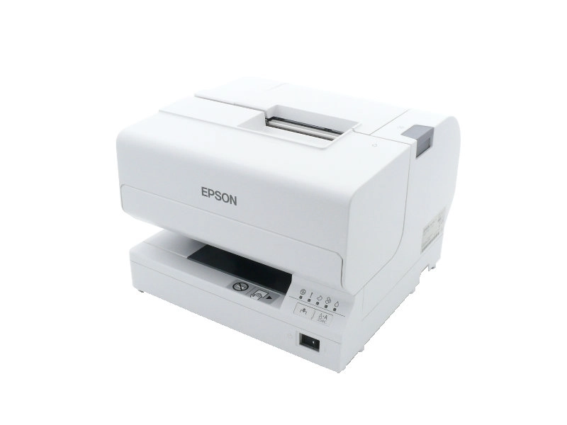 Weißer Epson TM-J7700 Pharma POS-Mehrstationen-Tintenstrahldrucker mit USB/LAN, Cutter und ASF für Apotheken