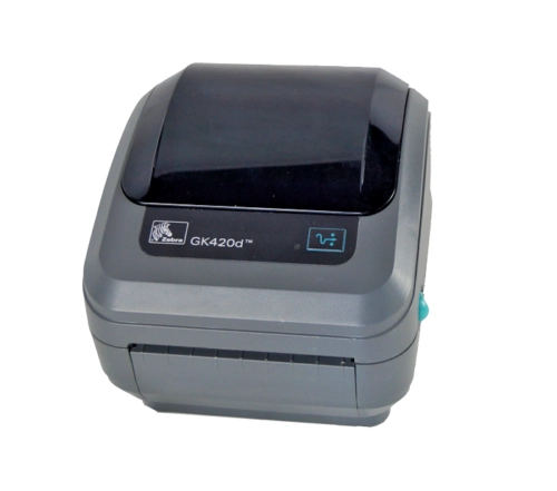 Zebra GK420d Thermo-Etikettendrucker in Schwarz mit USB- und LAN-Anschluss, generalüberholter Labeldrucker für Versand, Lager und Büro