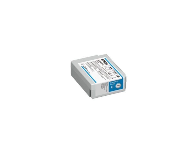 Genuine Epson C13T52M240 cyan ink cartridge, 50ml, for ColorWorks C4000 label printers