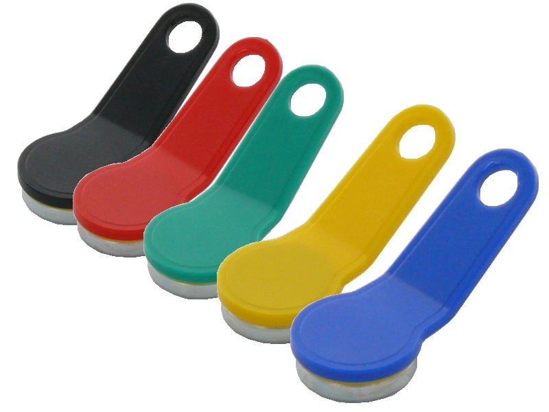 Colour-coded Kellox waiter lock replacement keys for 9001-900.00 locks, shown in black, red, green, yellow and blue for restaurant staff assignment.