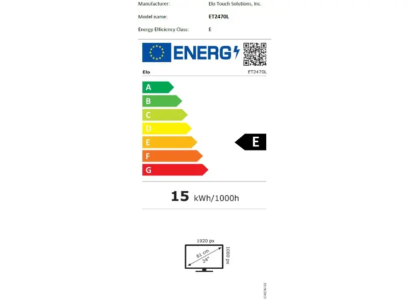EU-Energielabel Elo Monitor ET2470L Klasse E