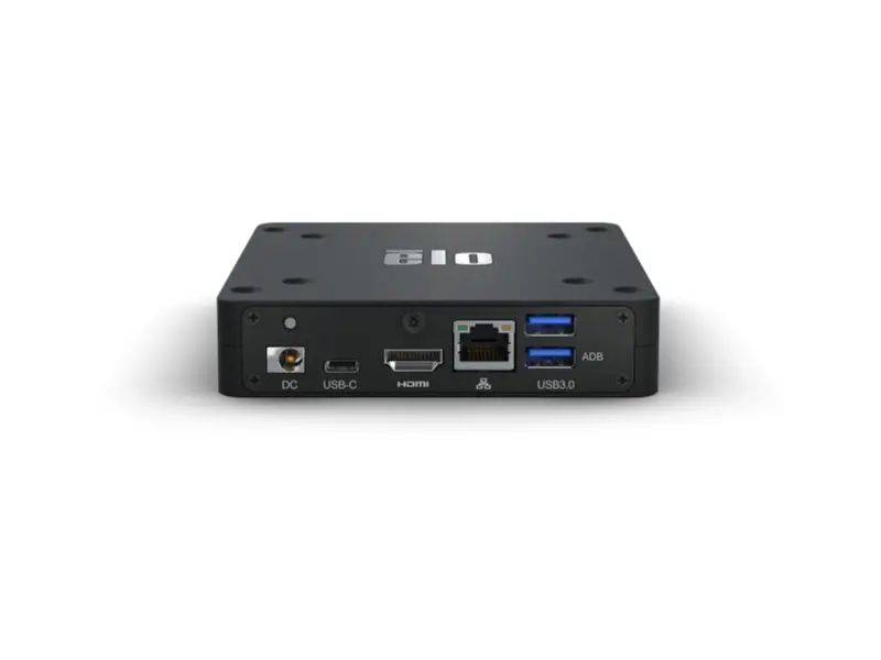 Rückseite Elo Mini-PC mit HDMI, USB-C, LAN und USB 3.0