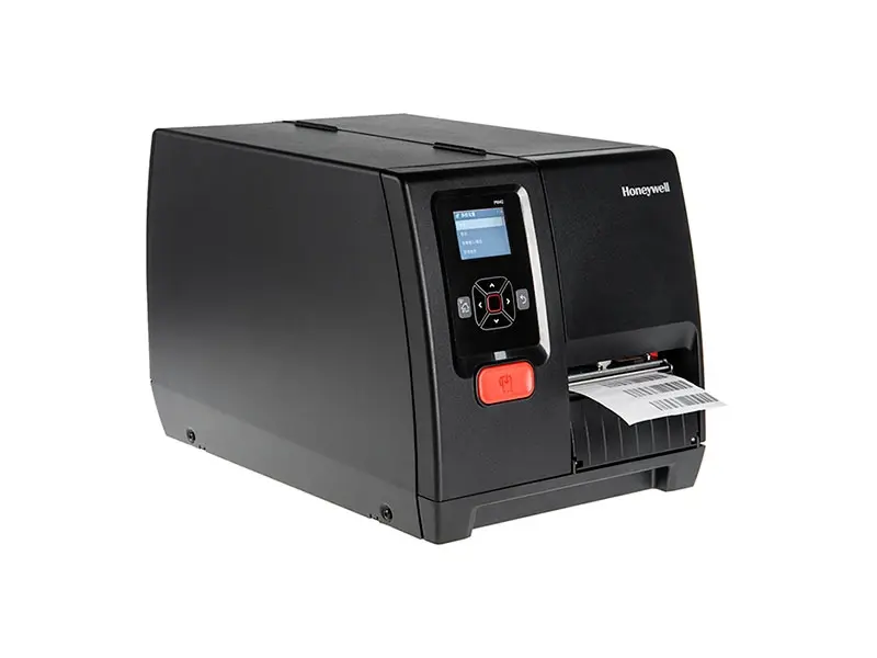 Schwarzer Honeywell Industrie-Etikettendrucker im Einsatz