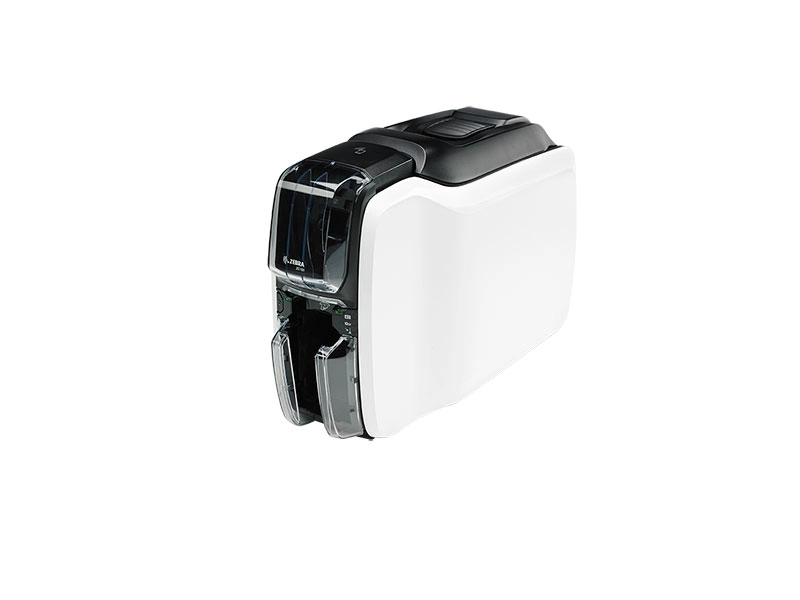 Zebra ZC100 card printer for fast employee ID printing, featuring USB/Ethernet connectivity and HiCo/LoCo magnetic stripe encoding.