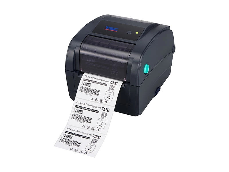 TSC TC200 203dpi USB Ethernet label printer printing barcode labels for POS, retail and warehouse use