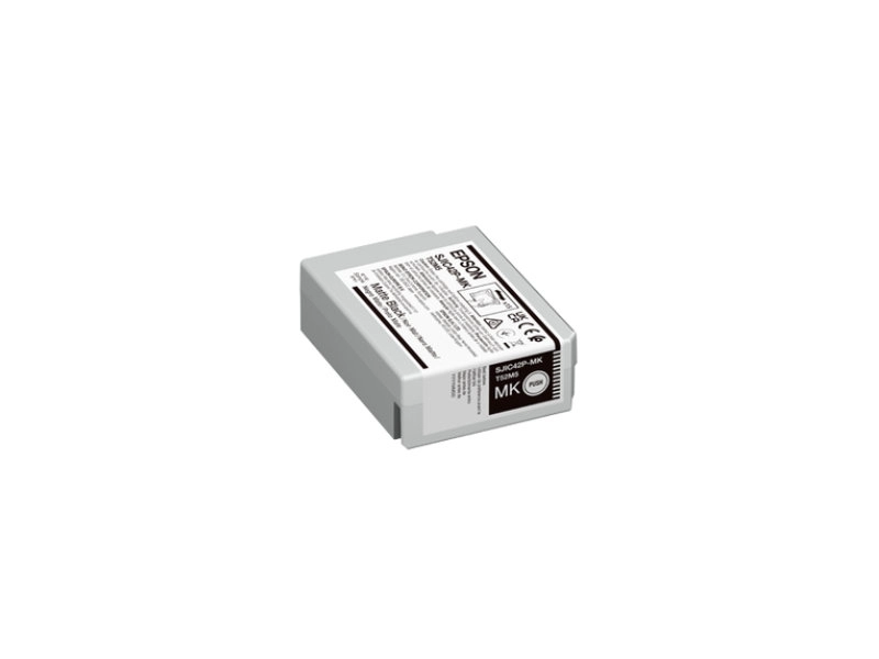 Original Epson C13T52M540 50ml matte black ink cartridge for ColorWorks C4000, ideal for crisp barcodes and retail or logistics labels