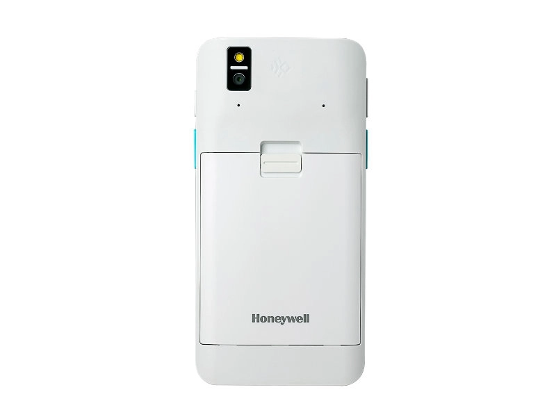 Rear view of the Honeywell CT30 XP HC 5.5-inch Android 11 healthcare mobile computer with disinfectable casing and integrated 2D scanner for nurses