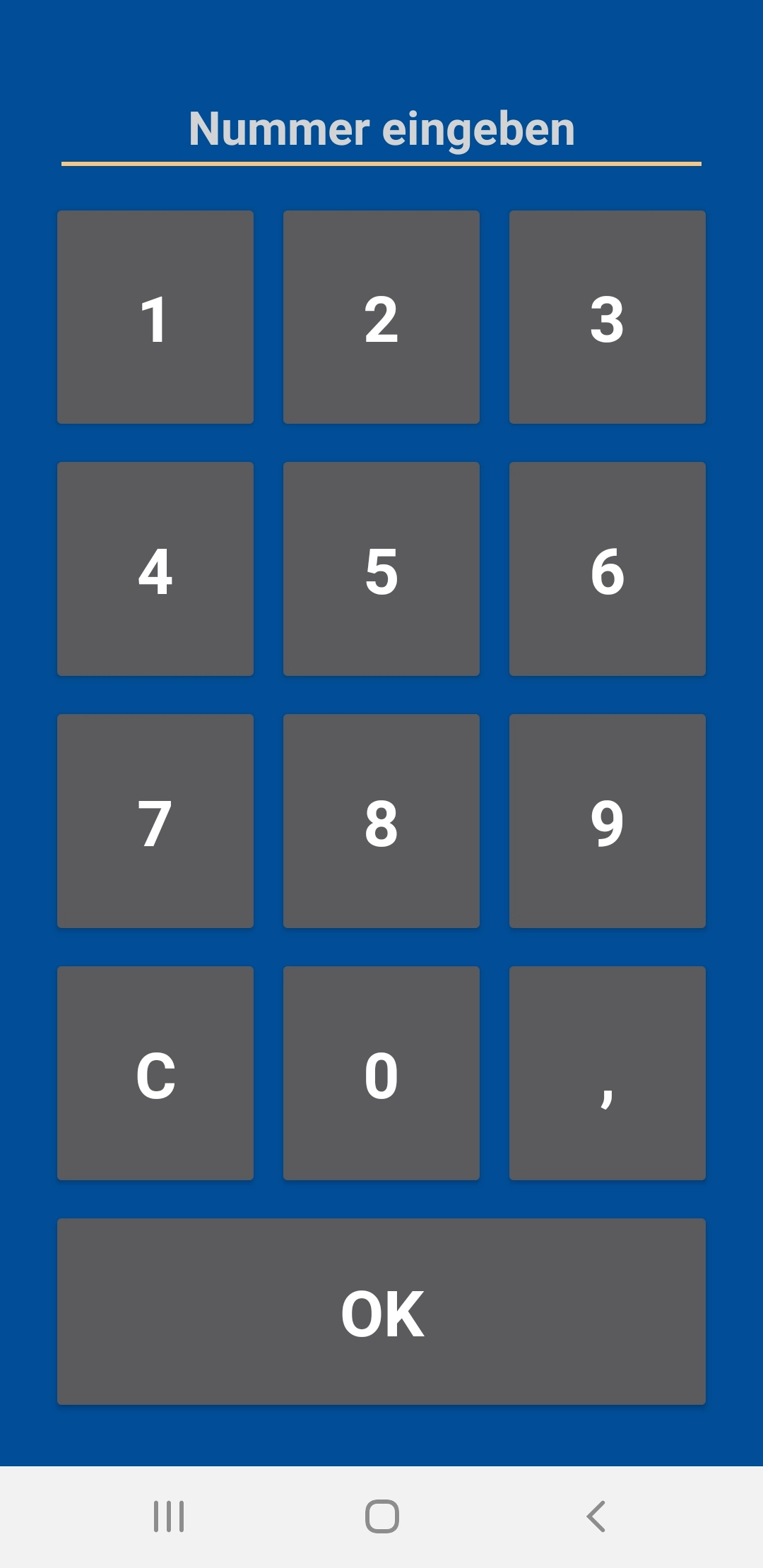 Nummernfeld der GastroDROID App auf 5,5 Zoll Android-Handy als Bestellterminal für MagicPOS Gastro Kasse mit Kassensoftware und TSE
