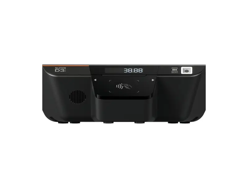 Frontansicht Sunmi D3 Kassenterminal mit NFC-Leser