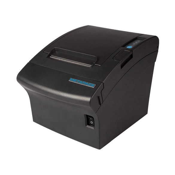 Refurbished Metapace T-3II black USB thermal receipt printer with 80mm cutter for fast POS and hospitality printing