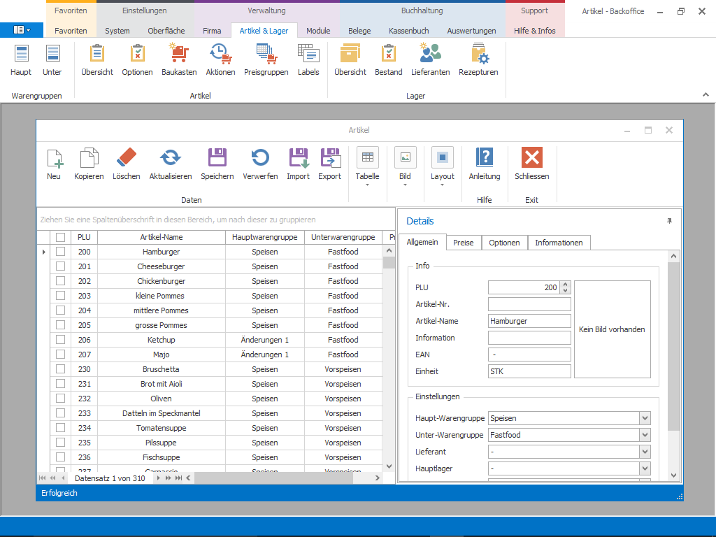 Gastronomie Backoffice Add-On für Kassensoftware GastroSoft Standard & Professional