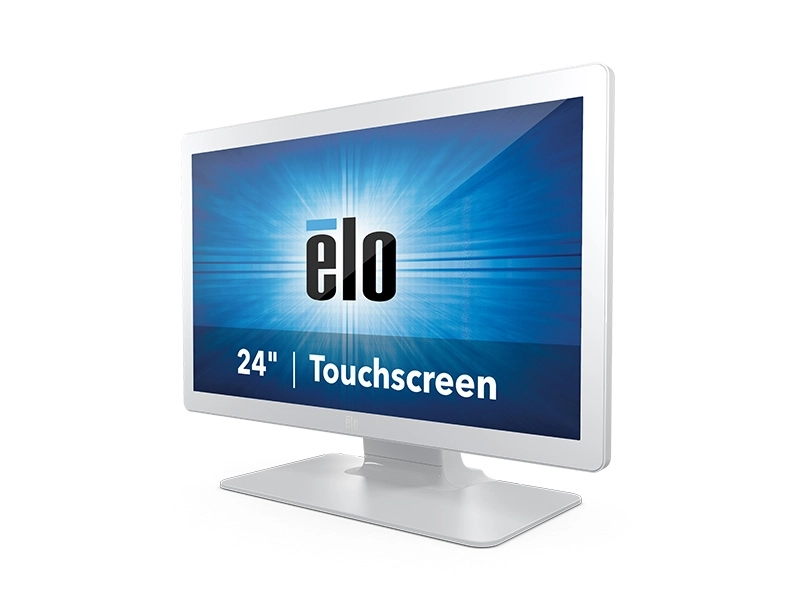 EloTouch 2403LM 23.8-inch medical touchscreen monitor in white, DICOM-ready Full HD display with IP54 front for clinical EMR and imaging workflows
