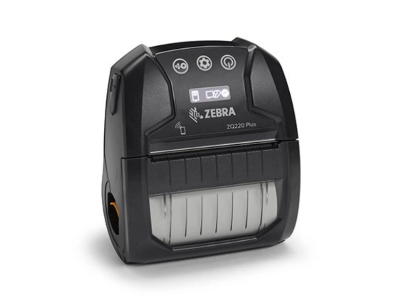 Zebra ZQ220 Plus mobiler 80-mm Beleg- und Etikettendrucker in Schwarz mit Bluetooth, USB-C und NFC