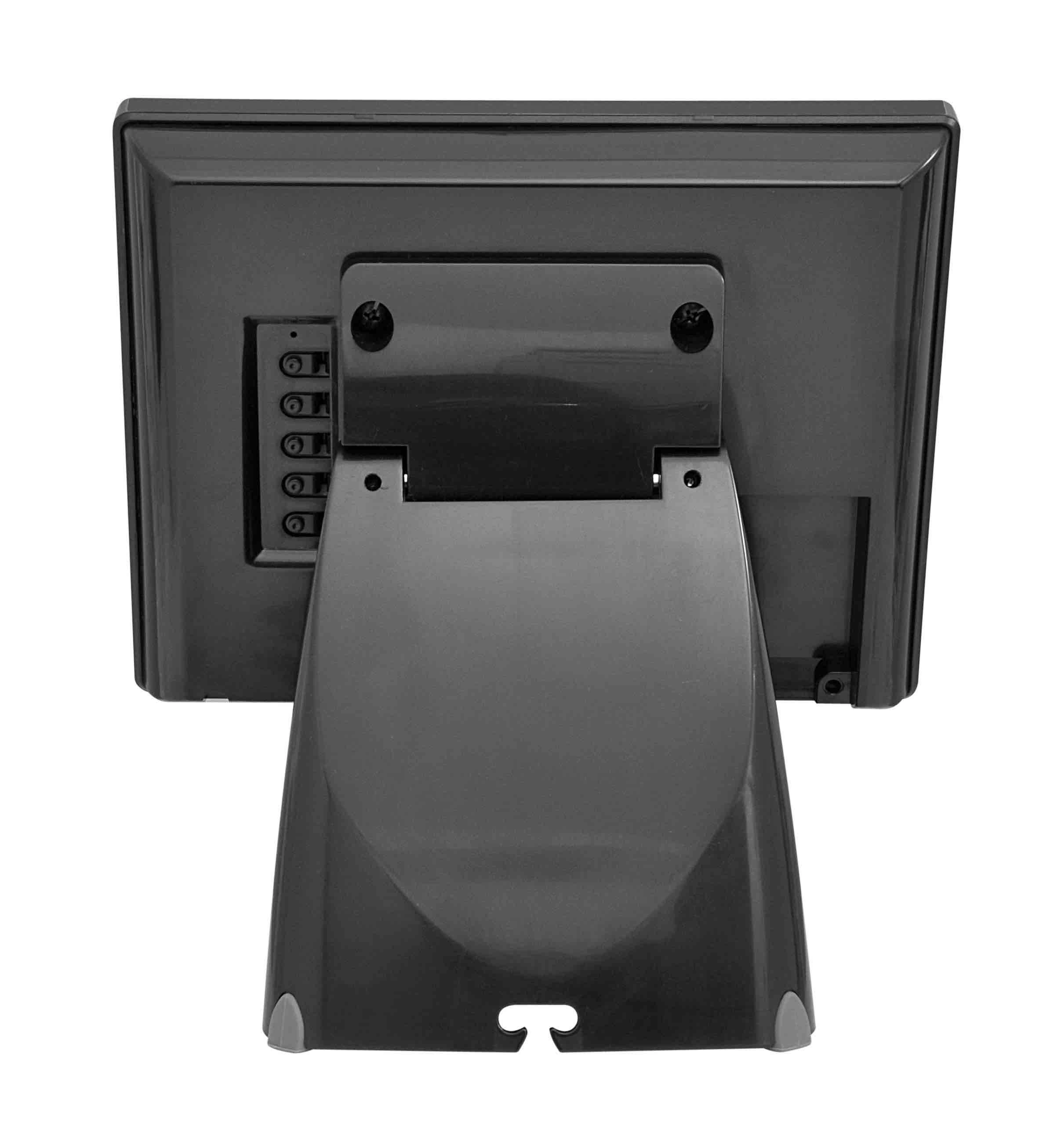 Rear view of MagicPOS MP080VG 8-inch customer display with stand, compact VGA POS screen for retail checkout messaging