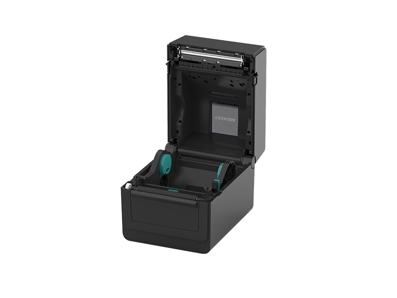 Open Toshiba BV420D-GS02-QM-S 203 dpi direct thermal label printer for barcode printing in logistics and production