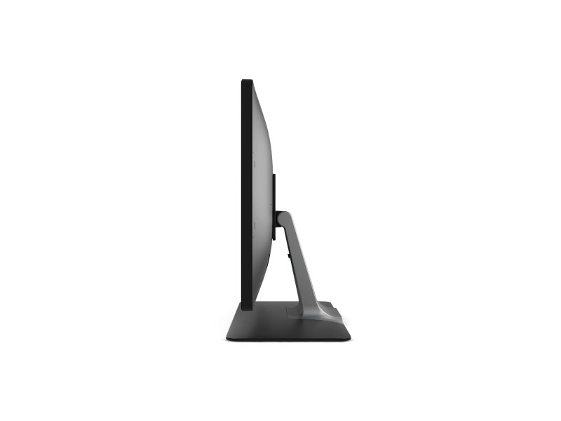 Seitliche Ansicht des schwarzen EloTouch 2202L 21,5 Zoll PCAP Touchmonitors mit Standfuß, USB-Anschluss und Full-HD-Display für POS und Digital Signage