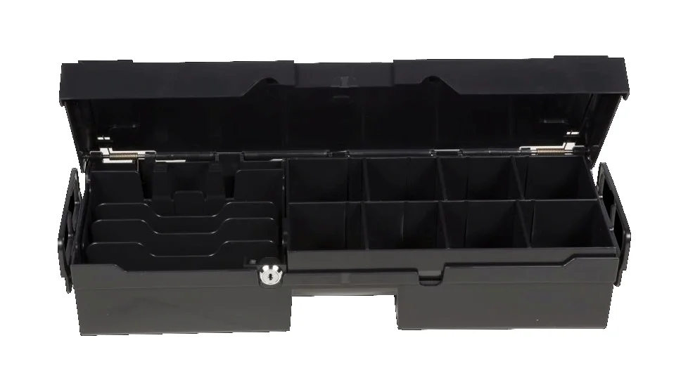 Black replacement insert for Anker UCC Cash Drawer Closure 102 with coin and note compartments for organised POS cash handling