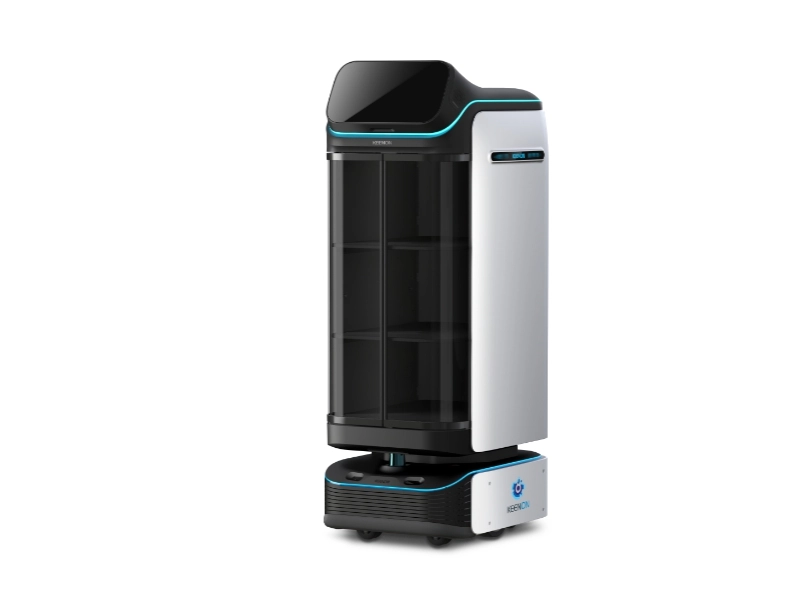 Keenon T3 DINERBOT autonomous service robot for password-protected closed food and drink delivery in restaurants and hotels