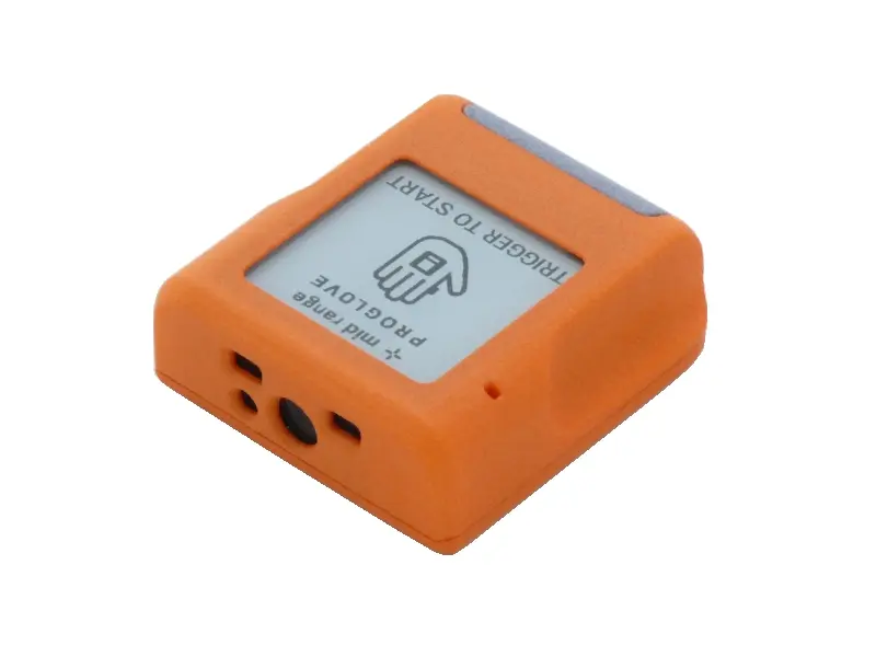 Kompakter oranger Trigger-Sensor mit Display