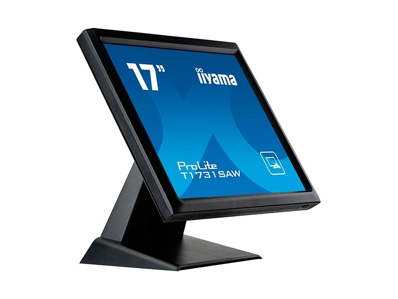 Iiyama ProLite T1731SAW-B5 17 Zoll Touchmonitor in Schwarz mit stabilem Standfuß, SAW-Technologie und USB-Anschluss für Kasse und Kiosk