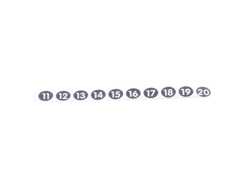 Addimat 65.011 adhesive pen number stickers 11-20 for waiter pens and POS staff ID labelling