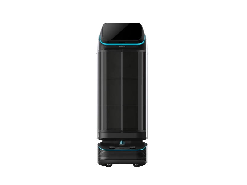 Keenon T3 DINERBOT autonomous closed delivery robot with secure compartments for food and drink service in restaurants and hotels