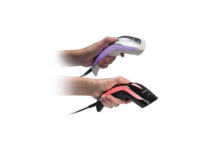 Zwei kabelgebundene Hand-Barcodescanner
