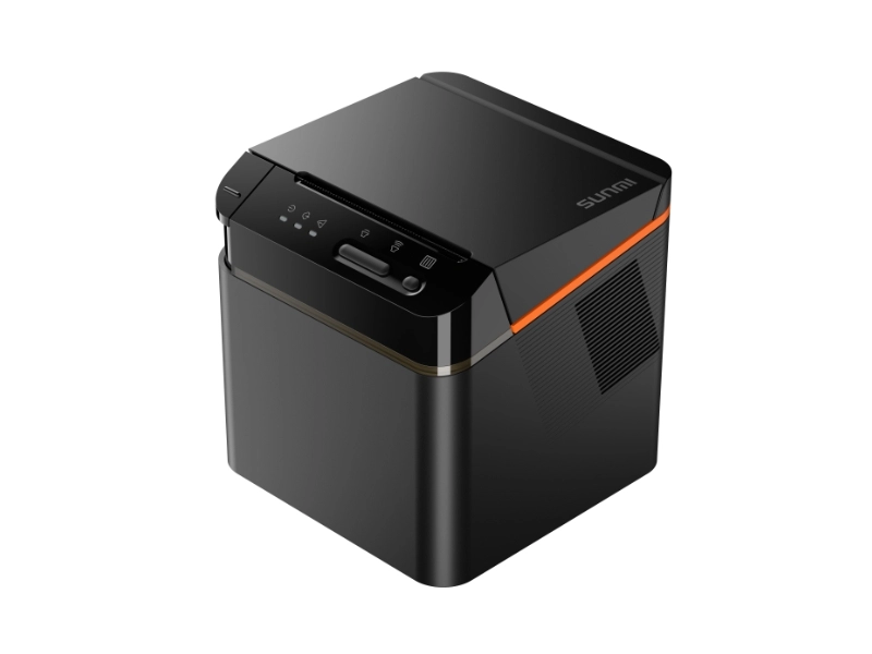 Sunmi Cloud Printer 80mm in Schwarz, kompakter Thermo-Küchendrucker mit Abschneider für Gastronomie, USB, Ethernet, WLAN und Bluetooth