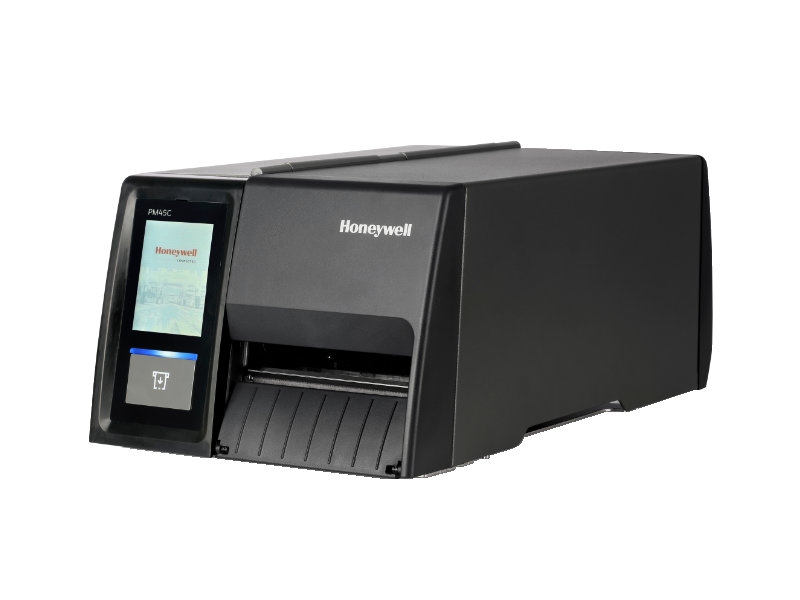 Industrie-Etikettendrucker Honeywell PM45C, thermodirekt, Touch Display, Long Door, 203dpi, USB + RS232 + Ethernet, Aufwickler, Label Taken Sensor, schwarz, PM45CA1000030210