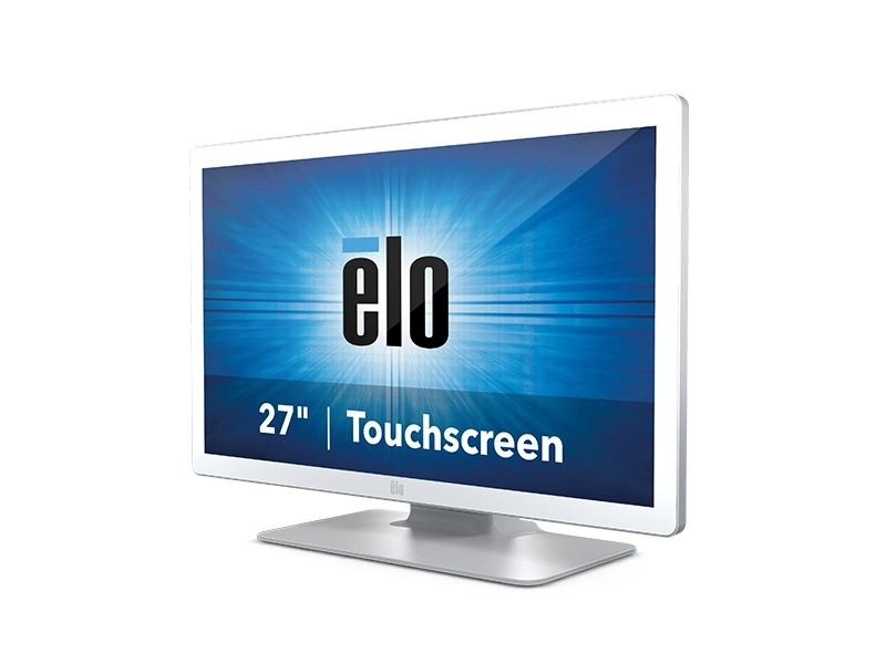 EloTouch 2703LM 27-inch healthcare touchscreen monitor with white hygienic IP54 design for clinics, EMR, labs, pharmacies and OR use