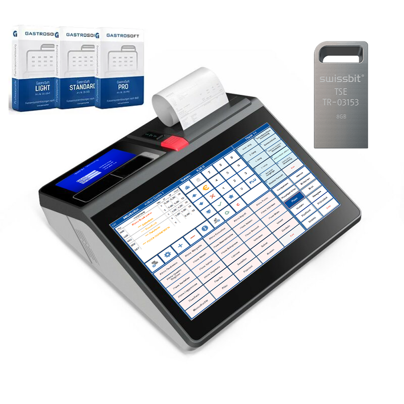 Gastro Kassensystem 11.6 Zoll Touch SlimSet + Kassensoftware GastroSoft + TSE-VIP-Paket Gastro Kassensystem 11.6 Zoll Touch SlimSet + Kassensoftware GastroSoft + TSE-VIP-Paket