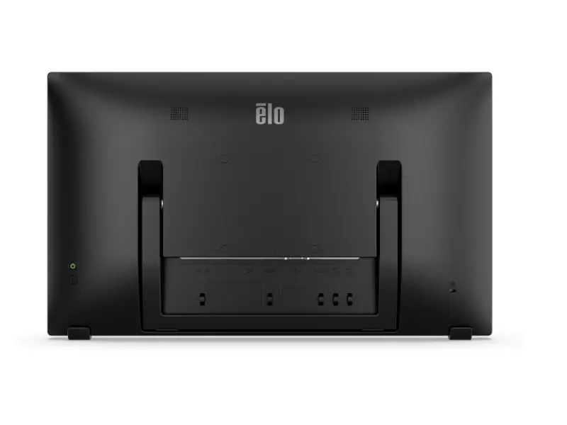 Rückseite eines Elo Monitors mit Anschlüssen und Standfuß