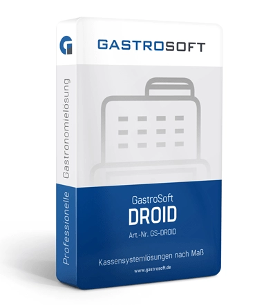 Produktbox GastroSoft DROID, Android App für mobile Bestellung und Kasse in der Gastronomie mit GastroSoft Professional