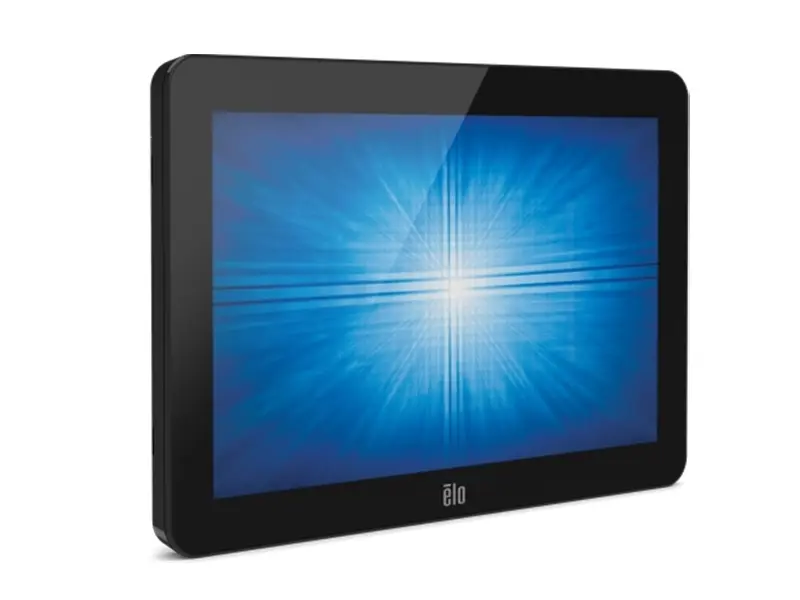 Schwarzer Elo 19 Zoll Touchscreen Monitor seitliche Ansicht