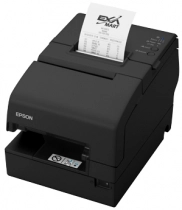 Schwarzer Epson TM-H6000V M253B Mehrstationen-Drucker für POS-Kassen mit Bon-Ausgabe, USB, RS232, Ethernet und Cutter