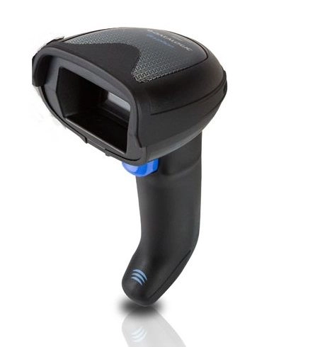 Schwarzer Hand-Barcode-Scanner mit ergonomischem Griff
