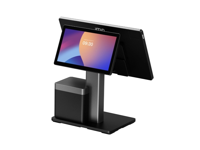 imin Swan 2 Android POS-Kassensystem mit 15,6 Zoll Touchscreen, 10 Zoll Kundenanzeige und integriertem 80 mm Bondrucker für Handel und Gastronomie