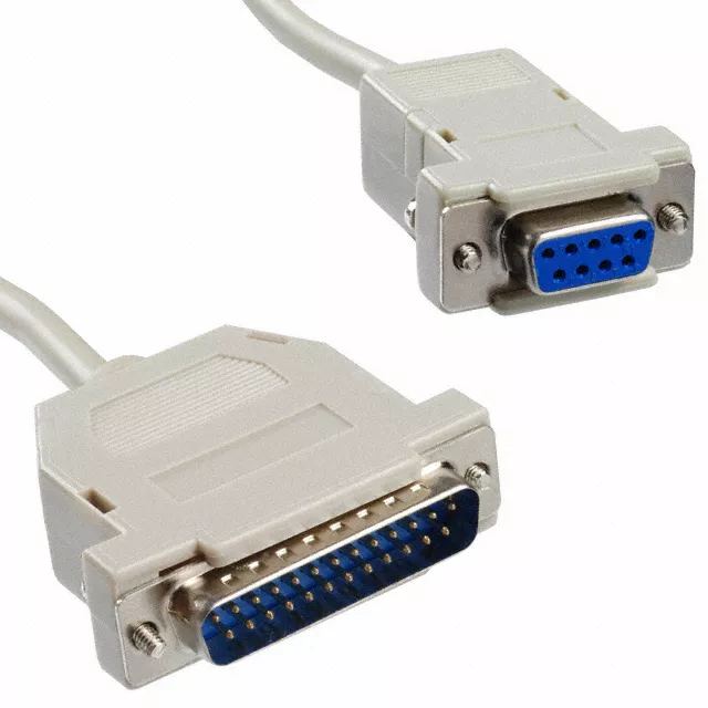 Weißes serielles RS-232-Kabel 1,5 m mit DB9-Anschluss für POS-Systeme, Drucker, Terminals und Industriegeräte