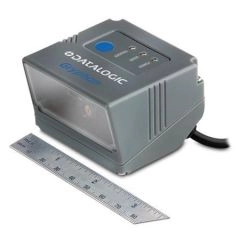 Grauer Datalogic Gryphon GFS4400/4470 USB 1D/2D-Präsentationsscanner mit kompaktem Gehäuse, IP54-Schutz und Kabel für POS, Kiosk und OEM