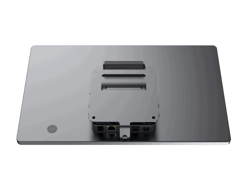 Back of the iMin Swan 1K 15.6-inch Android 11 touch kitchen display, showing VESA mount and POS connectivity for professional restaurant order management.
